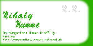 mihaly mumme business card